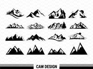 ClipartWarehouse - Mountain SVG Bundle, Clipart Mountain Silhouette