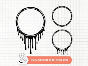 Drip Sketch Circle SVG Frame Clipart