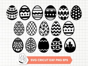 Easter Pattern Eggs SVG with Chevron Pattern, EPS vector Clipart DXF