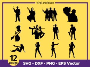Gangstar SVG Cut Files Set Gangstar Silhouette Bundle