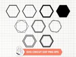 Hexagon frame SVG Border svg, Frame clipart cricut