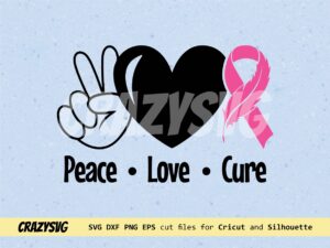 Peace love Cure SVG