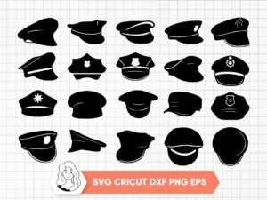 Police-Cap-SVG-Clipart-Bundle-Set