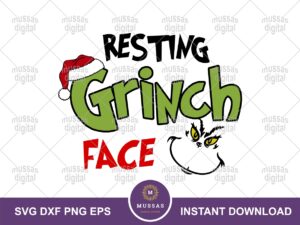 Resting Grinch Face SVG