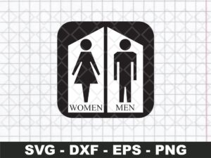 Restroom Sign Men Women Sign SVG Clipart
