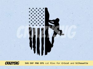 Rock Climbing SVG Cut Files for Cricut, American Flag Clipart