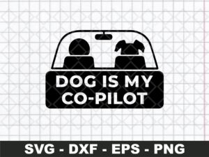 SVG Cut File for Car Decals Dog is My Co-Pilot