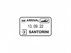 Santorini Passport Stamp, Santorini Customs stamp JPG