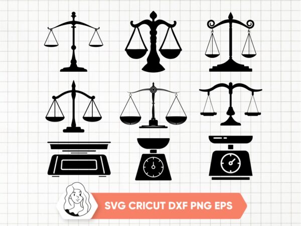 Weightier Silhouette Clipart Vector Image , Balance Svg, Law Balance SVG