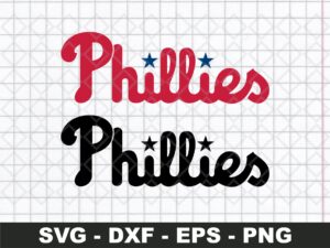 phillies cut file svg, full color and black