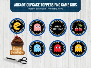 Arcade-Cupcake-Toppers-PNG-Game-Kids