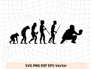 Baseball-SVG-Vector-Human-evolution-Catcher-Black-Clipart