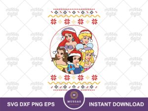 Christmas-ugly-sweater-SVG-Princess-Disney-Christmas-SVG-princesses