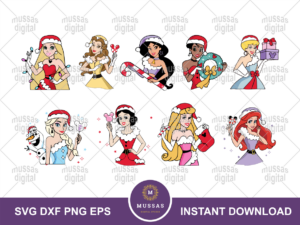 Princess-Christmas-SVG-Bundle-Layered