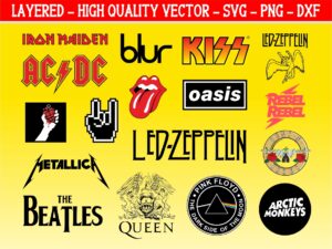 Rock-Band-Logo-Pack-SVG-for-Sticker-Cricut-Project-Print-and-Cut