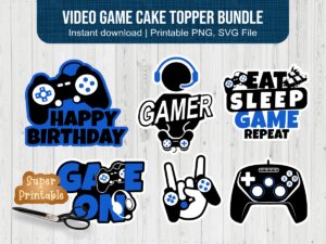 Video-Game-Cake-Topper-Bundle-SVG-PNG-Printable