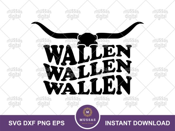 Retro Wallen Bull Skull PNG Wallen Bull Skull Distressed PNG 