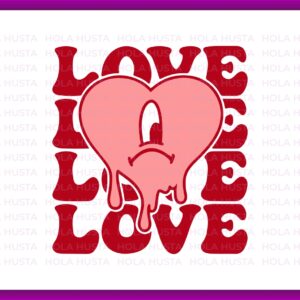 Bad-Bunny-Love-Heart-Drip-Valentine-Theme-Vector-SVG