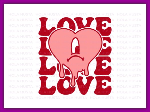 Bad-Bunny-Love-Heart-Drip-Valentine-Theme-Vector-SVG