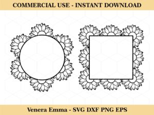 Frame-Sunflower-Wreath-SVG-Files-for-Cricut