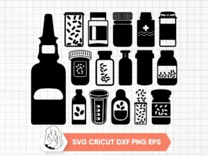 Pill-Bottle-SVG-Set-Pill-Bottle-Silhouette
