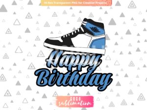 Sneaker-Jordan-Obsidian-UNC-Birthday-Cake-Topper