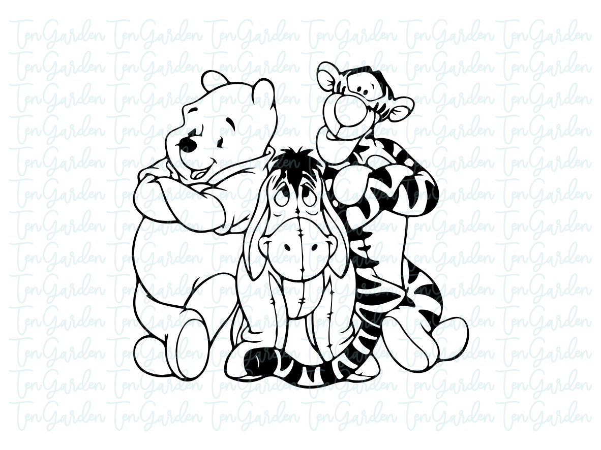 Winnie The Pooh Outline Silhouette Svg 
