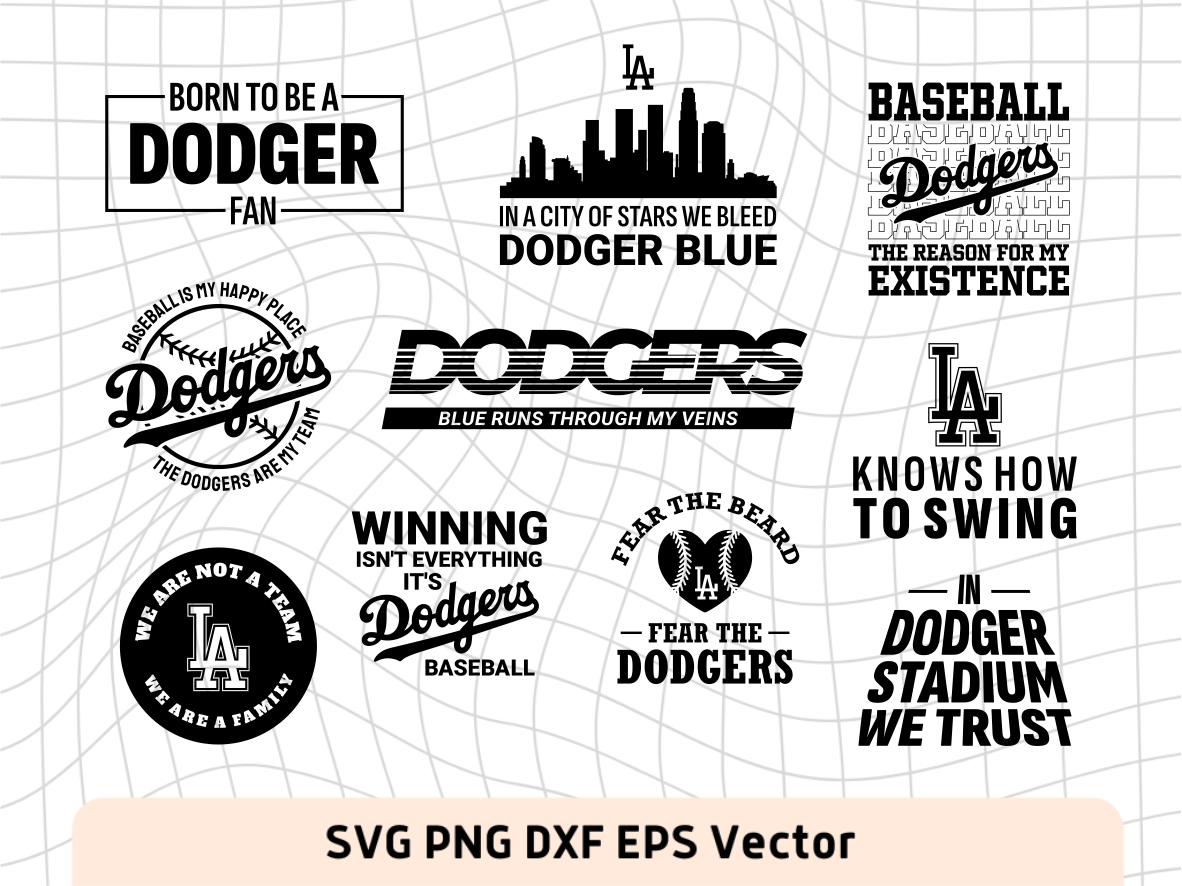 Los Angeles Dodgers Shirt Design Download, Dodger SVG Bundle