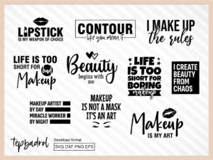Makeup-Artist-SVG-Bundle-Make-Up-SVG-Clip-Art-Quote-Slogan-Shirt-Design