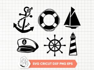 Nautical-Buoy-SVG-Nautical-Buoy-Silhouette-Clipart-Life-Ring-Cut-File-PNG