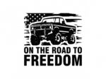 Vintage-Truck-On-the-road-to-freedom-SVG-Us-flag