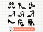 Women-Shoes-SVG-Cut-File-Set-Shoes-Silhouette-Women-Footwear-Clip-Art-High-Heel-PNG