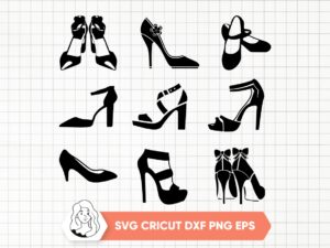 Women-Shoes-SVG-Cut-File-Set-Shoes-Silhouette-Women-Footwear-Clip-Art-High-Heel-PNG