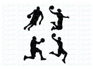 Basketball Players Silhouette, Slam Dunk SVG