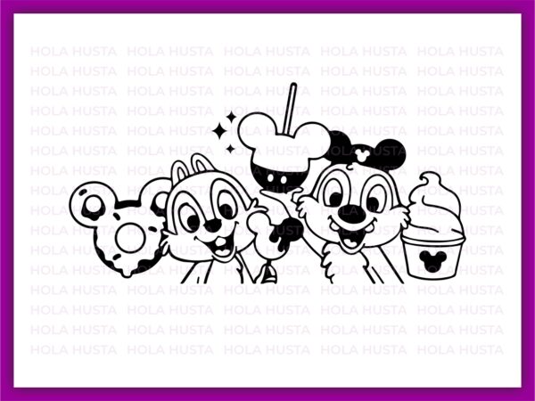 Chip and Dale SVG Cut Files Cricut Disneyland snacks file outline silhouette