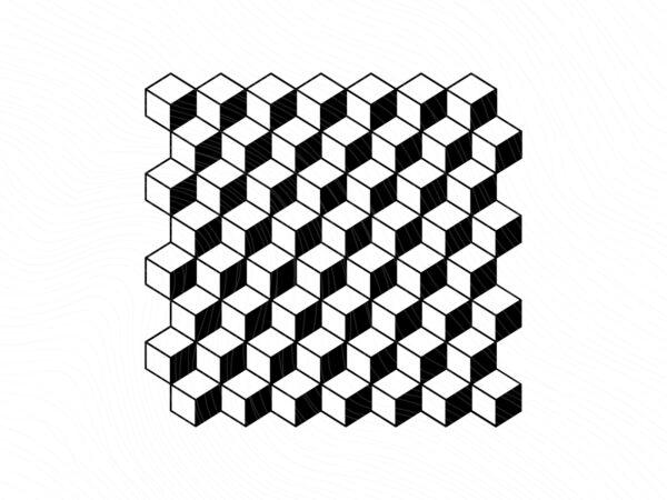 Cube Pattern SVG 3D Cube Pattern Clip Art EPS PNG DXF