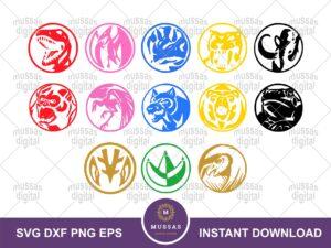 Emblem Power Rangers SVG, Power Zord Rangers Symbol Logo PNG Vector