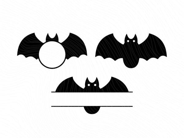 Halloween Monogram, Bat SVG Silhouette, Bat Monogram
