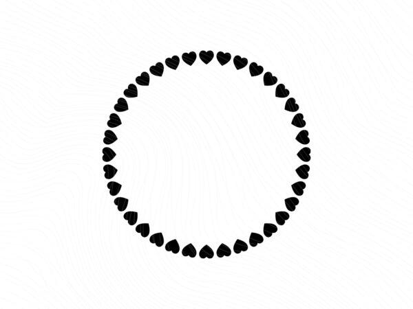 Heart Circle Monogram Heart Frame Cut Files