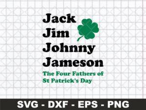 Jack Jim Johnny Jameson SVG, The Four Fathers of St Patrick's Day SVG