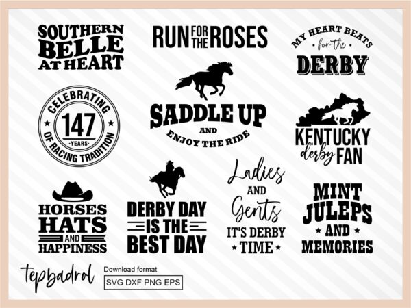 Kentucky Derby SVG Bundle, Horse Racing