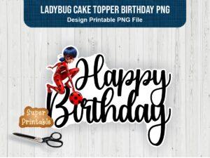 Ladybug Cake Topper Birthday PNG