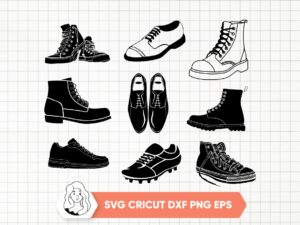 Man Shoes SVG Cut Files Bundle, Clipart Man Shoes Silhouette