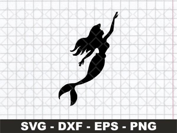 Mermaid Silhouette Clip Art SVG
