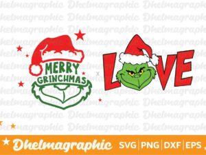 Merry Grinchmas LOVE SVG