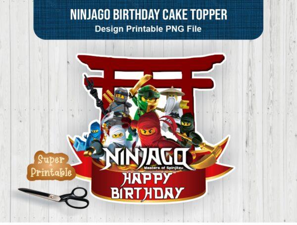 Ninjago Birthday Cake Topper PNG Printable