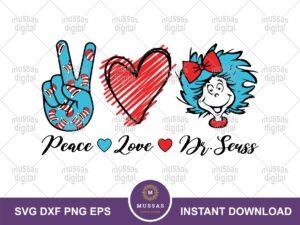 Peace Love Dr Seuss SVG, Miss Thing Svg Little Miss Thing Cricur, PNG