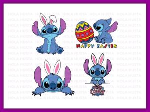 Stitch Happy Easter Svg Bundle, Stitch PNG, Cartoon Clip Art
