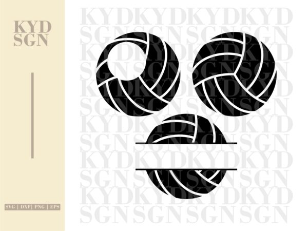 Volleyball SVG Cut File Bundle, Monogram SVG Volleyball Clipart