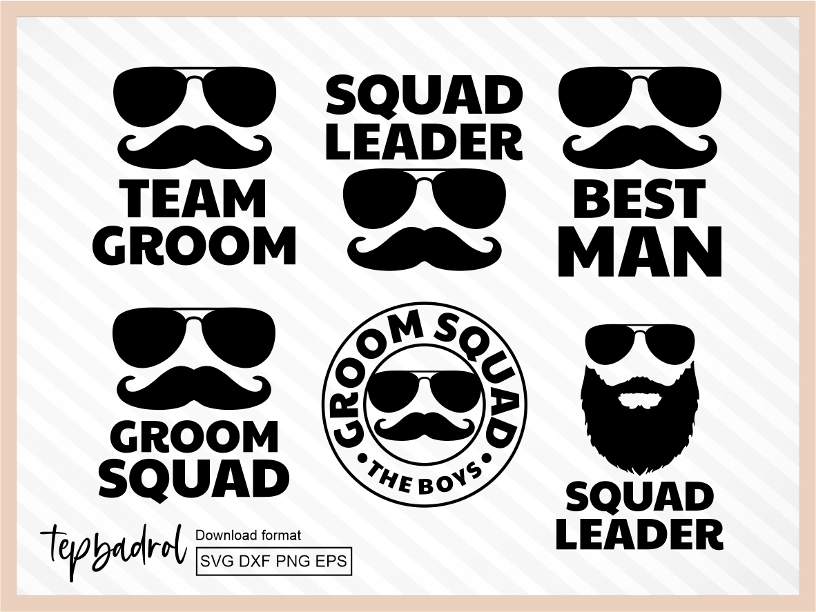 Bachelor Party SVG Bundle Team Groom Groom Squad SVG Vectorency Vectorency Marketplace
